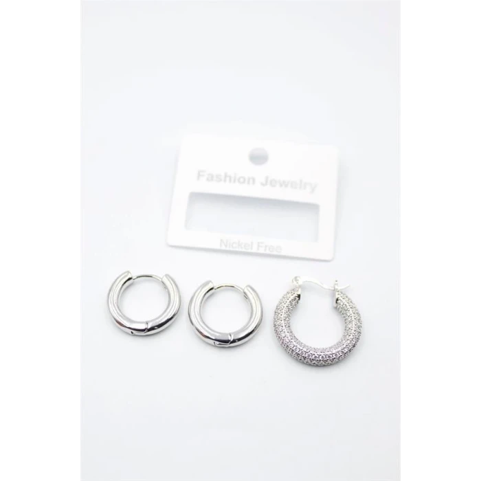 ieg™ 3lü Halka Küpe - Gümüş