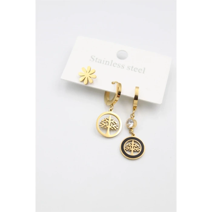 ieg™ 3lü Hayat Ağacı Küpe - Altın