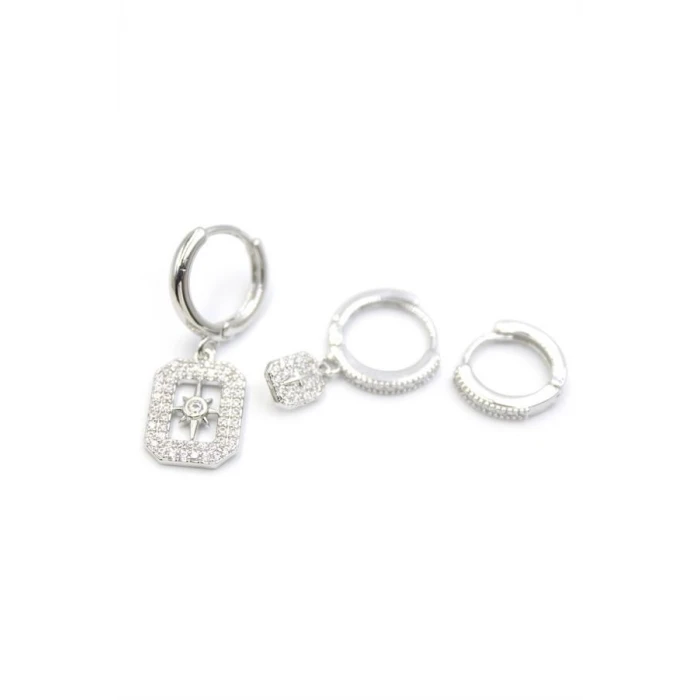 İEG 3lü Kutup Yıldızı Küpe - Gümüş