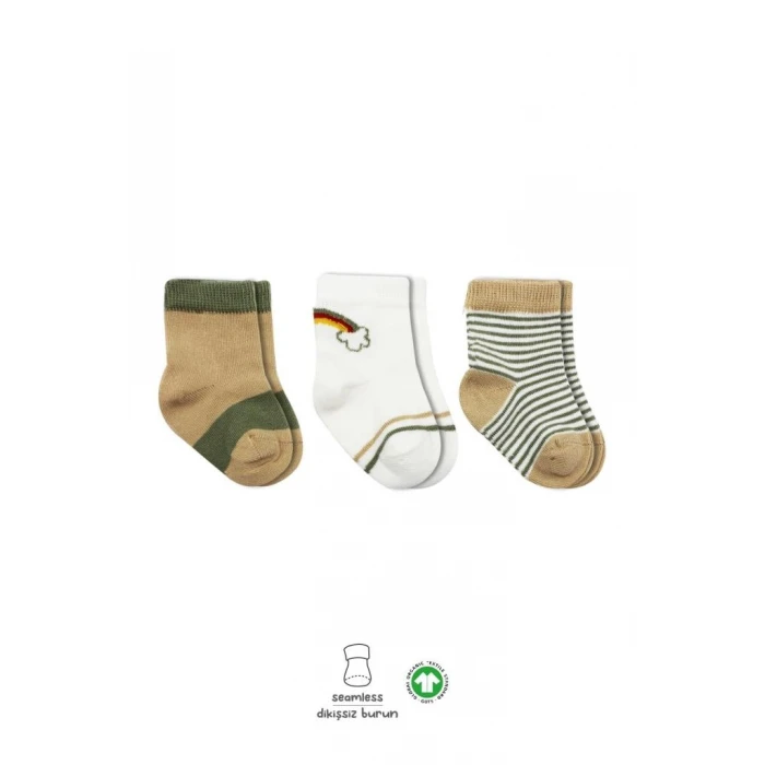 ieg™ 3Lü Penye Rainbow Soket Çorap BS10113 Nil