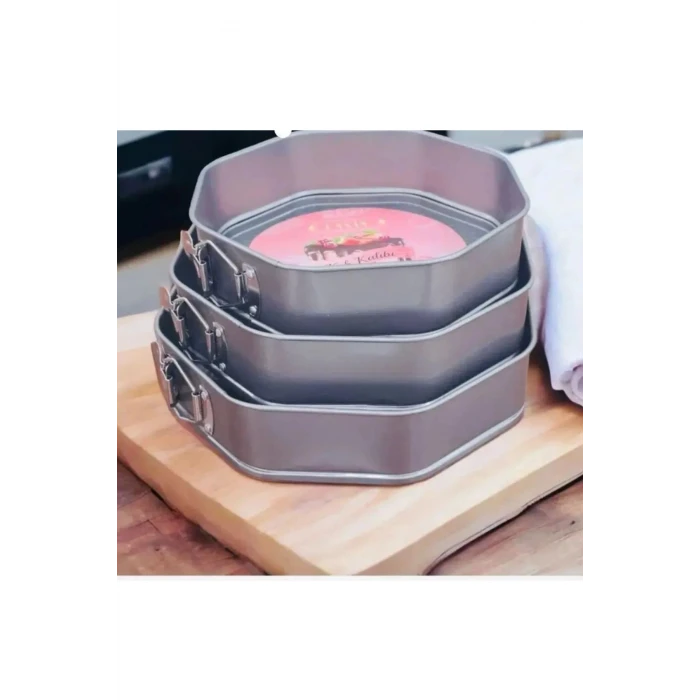 ieg™ 3lü Sekizgen Kelepçeli Kek Kalıbı