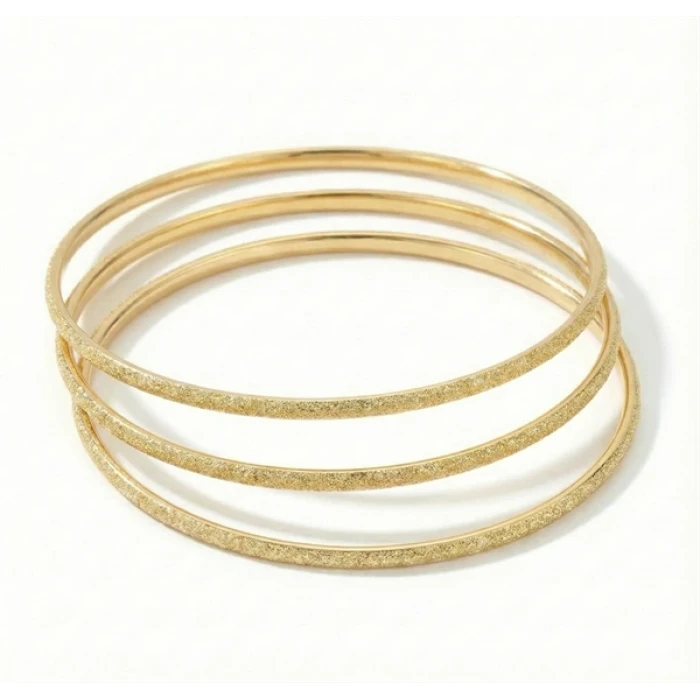 İEG 3lü Simli Ajda Bilezik-65mm - Altın