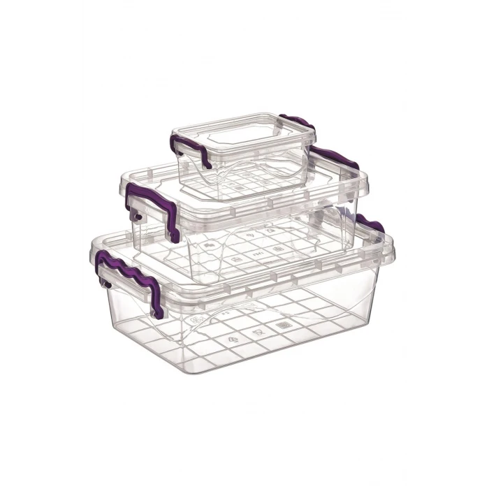 ieg™ 3lü Viyola Mini Dikdörtgen Saklama Kabı -ÇNK2076