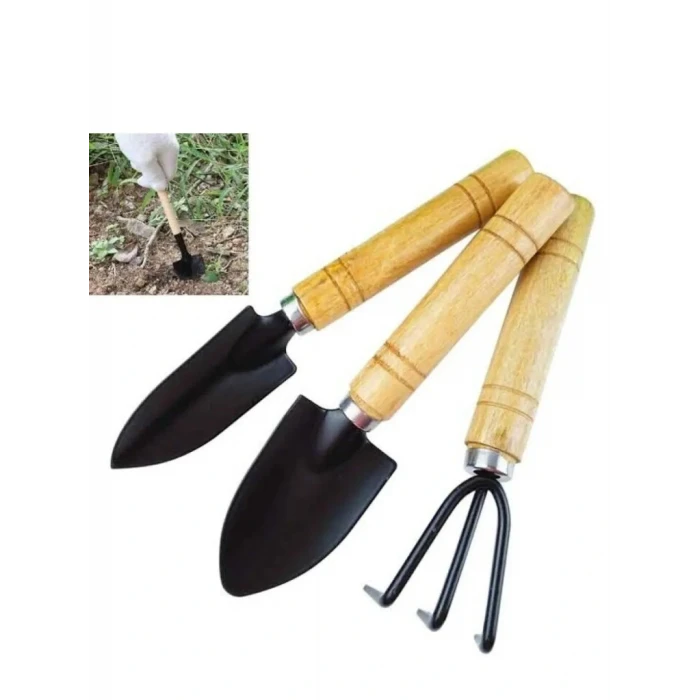 ieg™ 3 Parça Bitki Hobi Seti - Bahçe Saksı Sukulent  Bakım Çapa-tırmık-kürek
