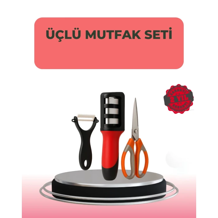 ieg™ 3 Parçalı Çok Fonksiyonlu Mutfak Makas Seti – Paslanmaz Çelik, Ergonomik Tasarım