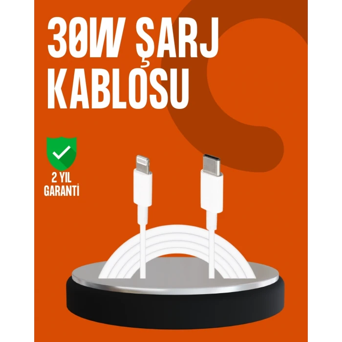 ieg™ 30W Type-C Lightning Hızlı Şarj Kablosu 1.2m iPhone Uyumlu