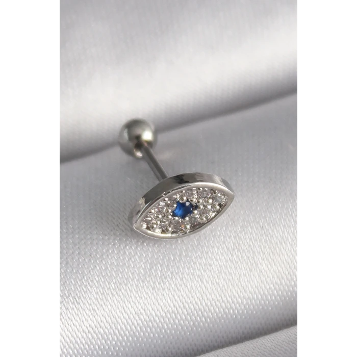 ieg™ 316L Çelik Gümüş Renk Zirkon Taşlı Göz Tragus Piercing