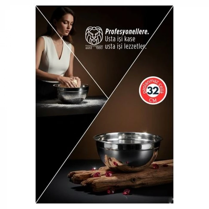 ieg™  32 Cm 6 Lt Profesyonel Ölçülü Derin Karıştırma Kabı - 304 Paslanmaz Çelik 722899
