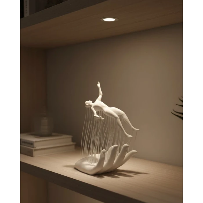 ieg™ 3D El Üzerinde İnsan Figürü Beyaz Minimal Masa Üstü Dekor