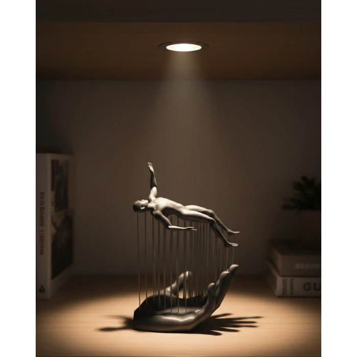 ieg™ 3D El Üzerinde İnsan Figürü Gri Minimal Masa Üstü Dekor