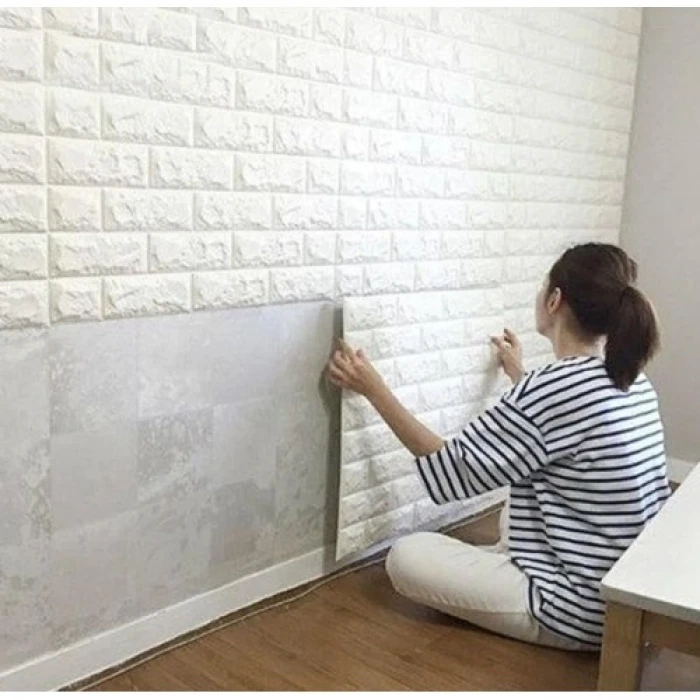 ieg ™ 3D Tuğla Desenli Kendinden Yapışkanlı Duvar Paneli 58x38 cm