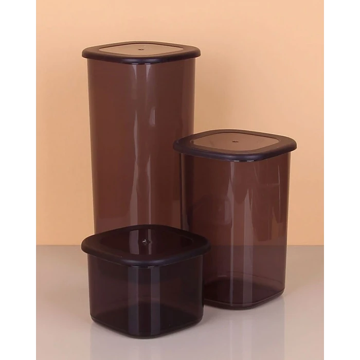 ieg™ 3lü Saklama Kabı - 1750-1200-550ml Koyu Şeffaf