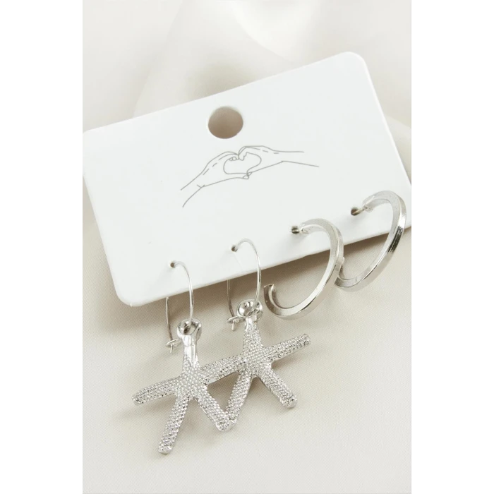 ieg™ 4 Adet Deniz Yıldızı Halka Küpe