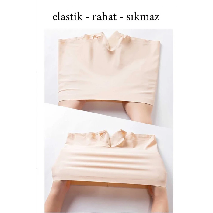 ieg™ 4 Adet Kadın Dikişsiz Görünmez İz Yapmaz Mini Şort Boxer Ten