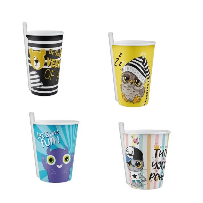 ieg™ 4 Adet Kendinden Pipetli Bardak 400 Ml