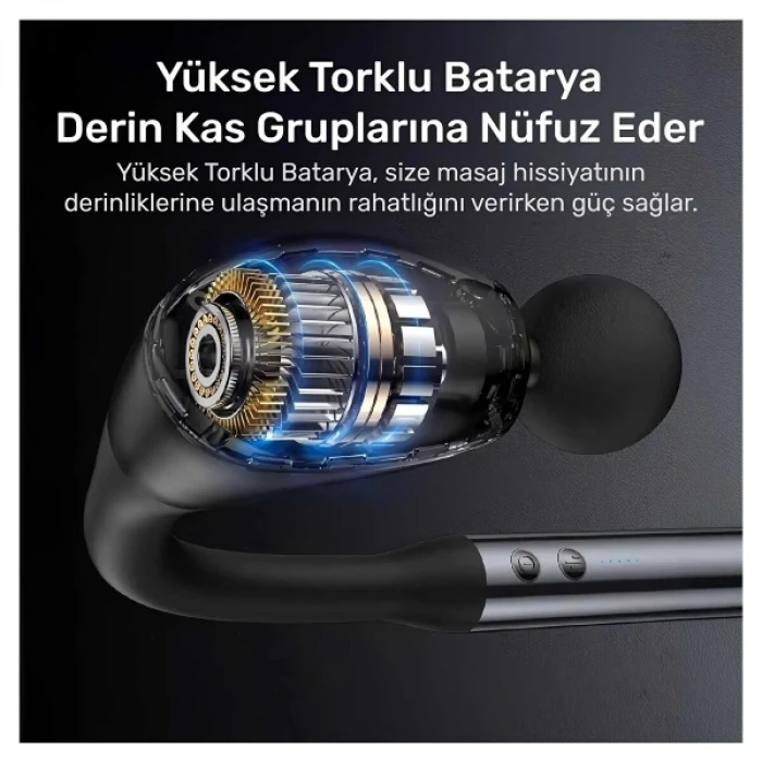 ieg™ 4 Başlıklı Uzun Saplı Ergonomik Profesyonel Sporcu Masaj Tabancası