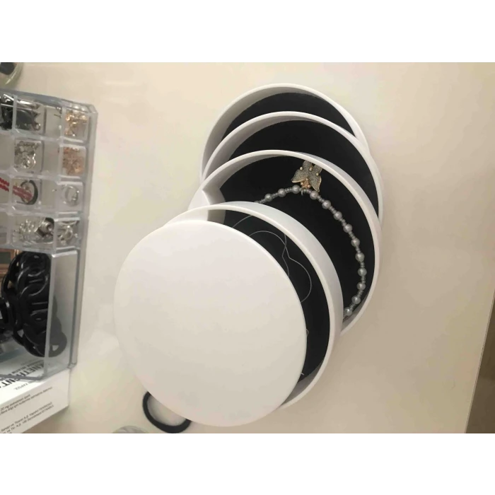 ieg™ 4 Katlı Dönebilen Silindir Takı Ve Makyaj Organizer Kutusu