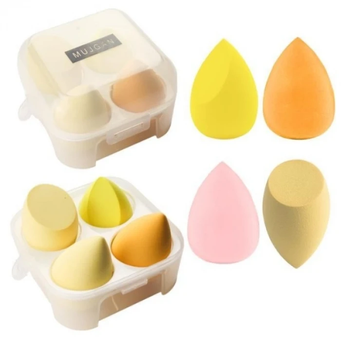 ieg™ 4lü Kapaklı Armut Makyaj Süngeri Seti