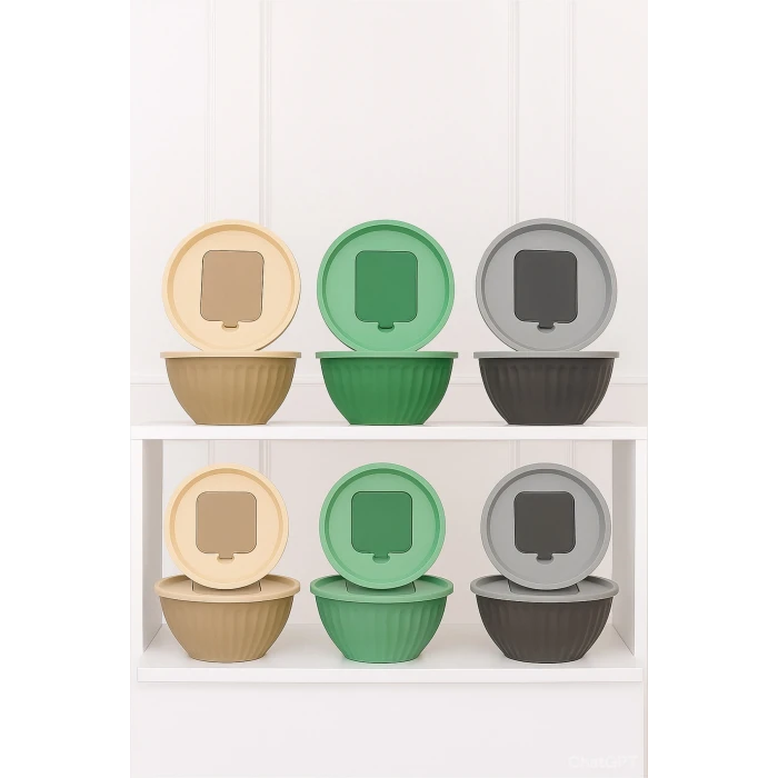 ieg™ 4 Parça Rendeli Karıştırma ve Saklama Kabı 2,5 Litre