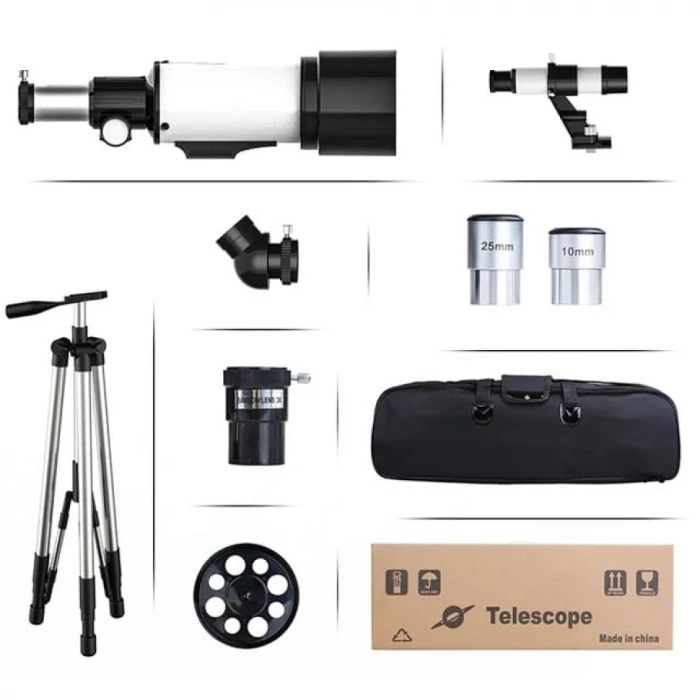 ieg™ 400 x 70 Mm Açıklıklı Refrakter Teleskoplar 15x - 150x Telefon Adaptörlü Reflex