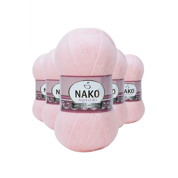 ieg™ 5 Adet Angora Lüks El Örgü İpi Pembe 11502