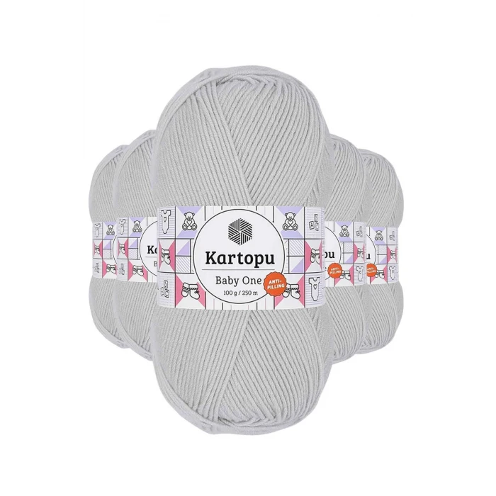 İEG 5 Adet Baby One Tüylenmeyen El Örgü İpi Yünü Alaska Gri K992