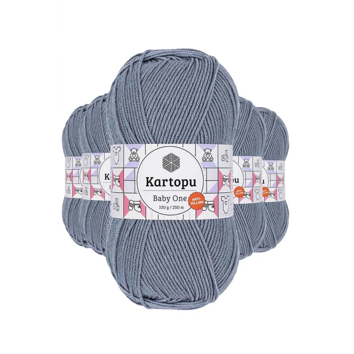 İEG 5 Adet Baby One Tüylenmeyen El Örgü İpi Yünü Jeans Mavi K571