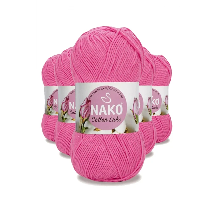 İEG 5 Adet Cotton Lüks Yelek Tunik Kazak Bluz Hırka İpi Yünü Koyu Pembe 97550