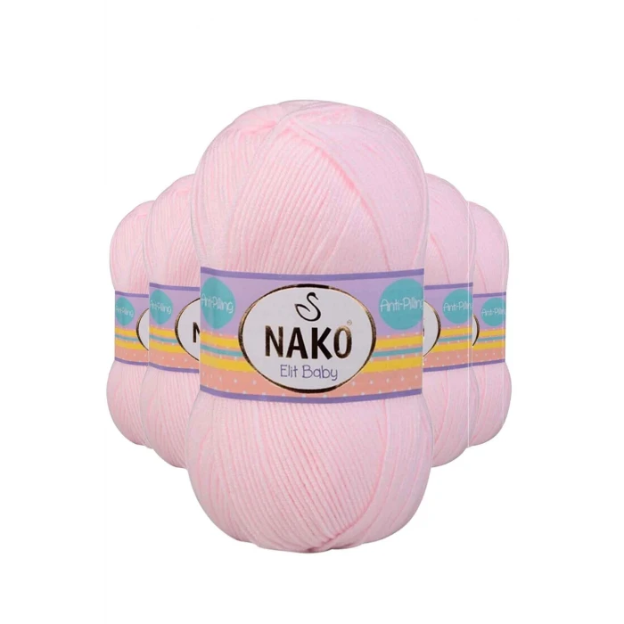 İEG 5 Adet Elite Baby El Örgü İpi Tüylenmeyen Bebek Yünü Soft Pembe 2892