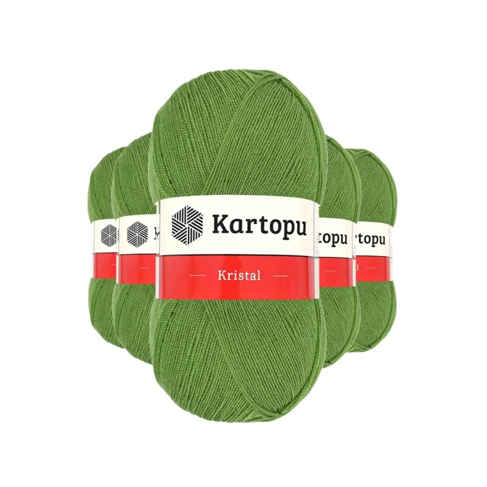 İEG 5 Adet Kristal Çift Katlı El Örgü Lif İpi Açık Yeşil K442