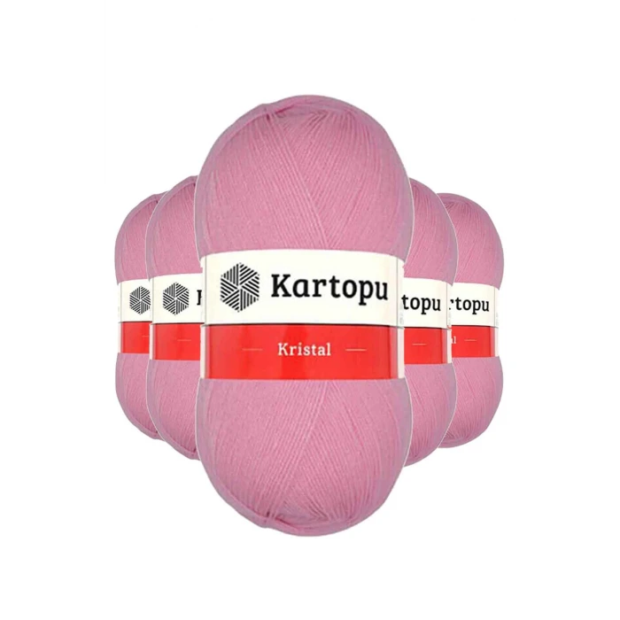 İEG 5 Adet Kristal Çift Katlı El Örgü Lif İpi Pembe K774