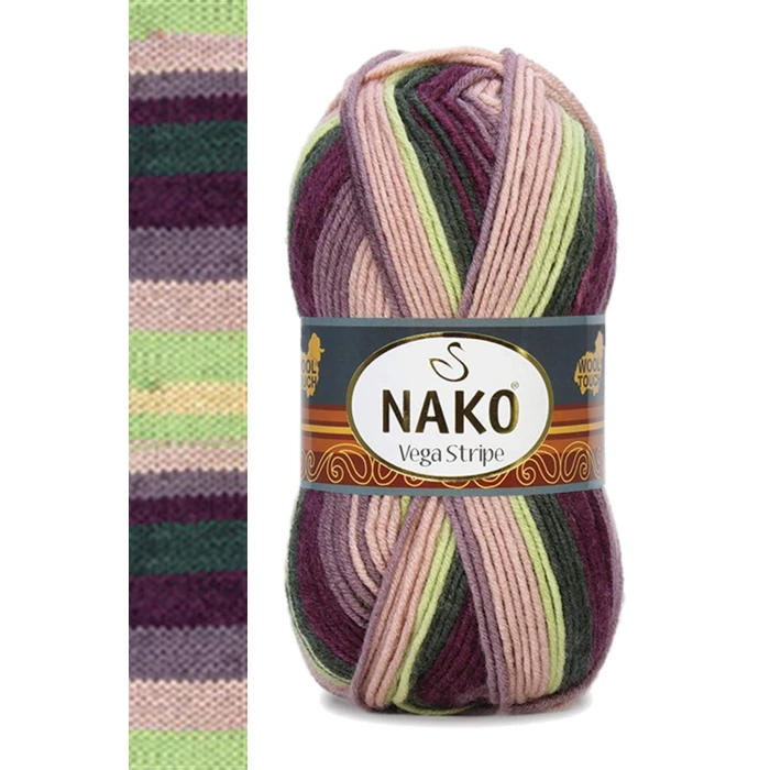 İEG 5 Adet Vega Stripe Premium Akrilik El Örgü İpi Yünü No: 82414