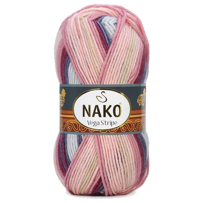 İEG 5 Adet Vega Stripe Premium Akrilik El Örgü İpi Yünü No: 82415