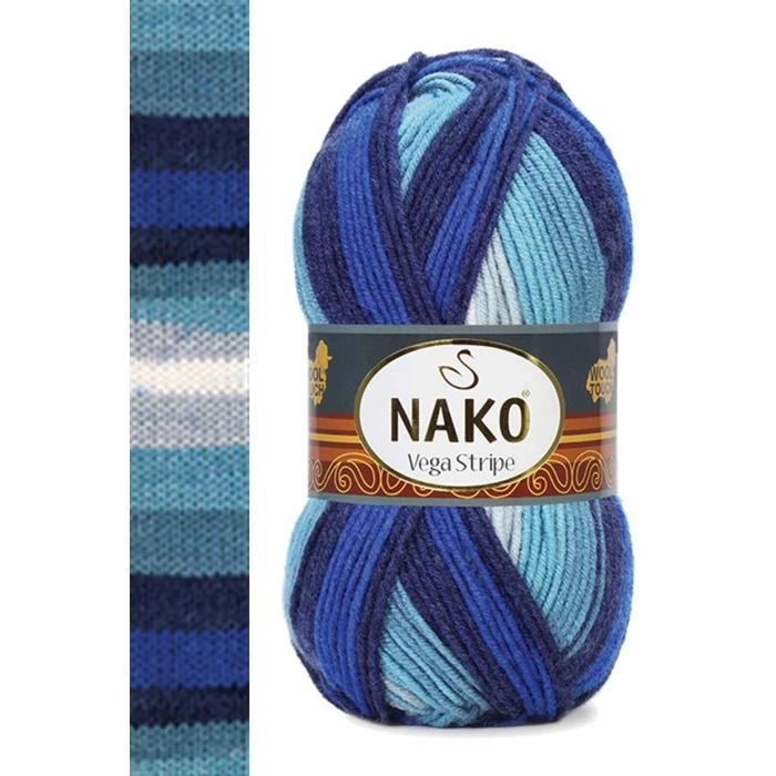 İEG 5 Adet Vega Stripe Premium Akrilik El Örgü İpi Yünü No: 82423