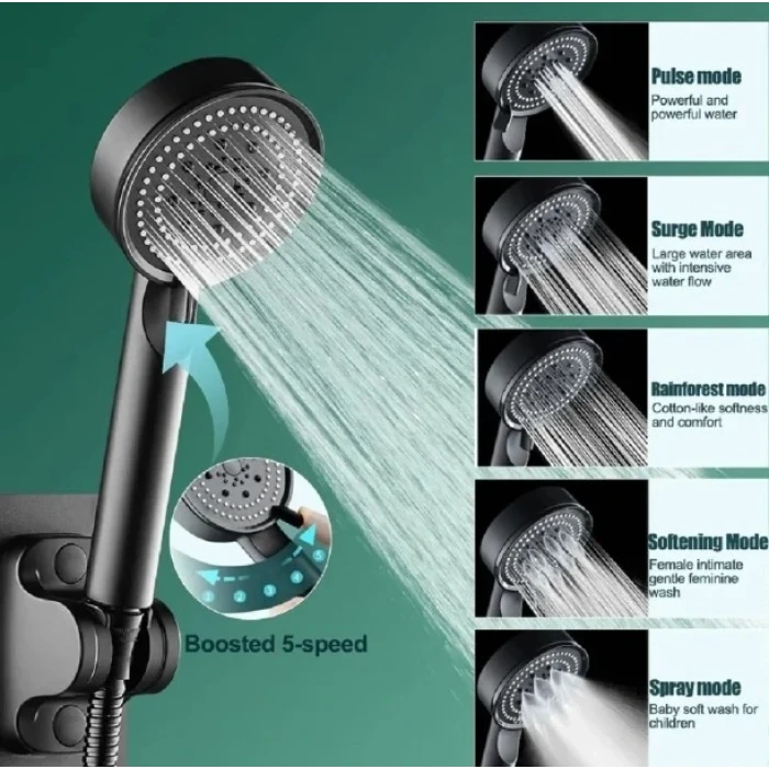 ieg™ 5 Kademeli Duş Başlığı Siyah