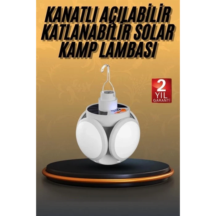 ieg™ 5 Kanatlı Bahçe Aydınlatma Led Askılı Solar Güneş Enerji Usb Sarjlı