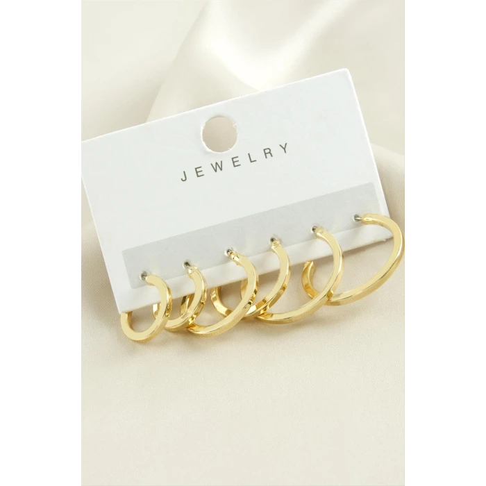 ieg™ 6 Adet Ezme Trend Halka Küpe 1,5-2-2,5 cm