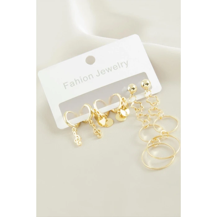 ieg™ 6 Adet İnci Taşlı Halka Küpe