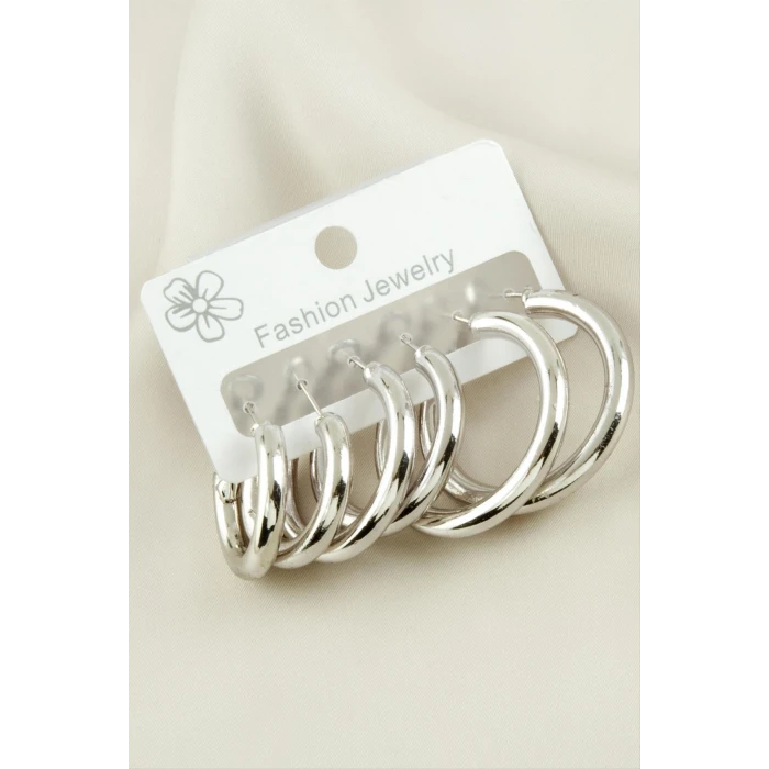 ieg™ 6 Adet Kalın Boru Halka Küpe 2-2,5-3 cm