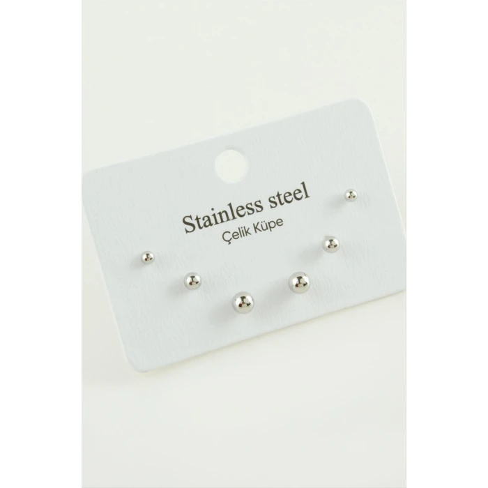 ieg™ 6 Adet Top Çelik Küpe