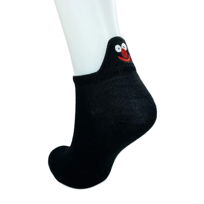 ieg™ 6 Çift Emoji Desen Nakış Baskılı Kadın Pamuklu Bilek Çorap