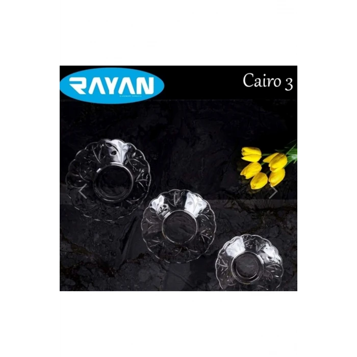 ieg™ 6lı Cam Tabak Güneş Yıldız Gül 3 Model -G-405