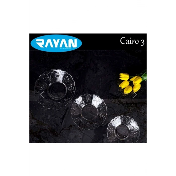ieg™ 6lı Cam Tabak Güneş Yıldız Gül 3 Model -G-405