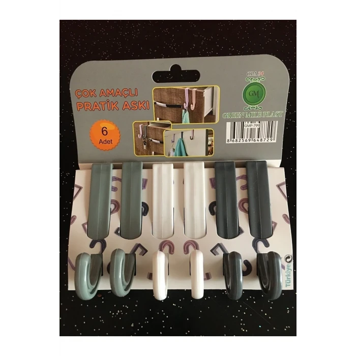 ieg™ 6lı Çok Amaçlı Pratik Askı Sert Plastik -GMP-799-OP-8