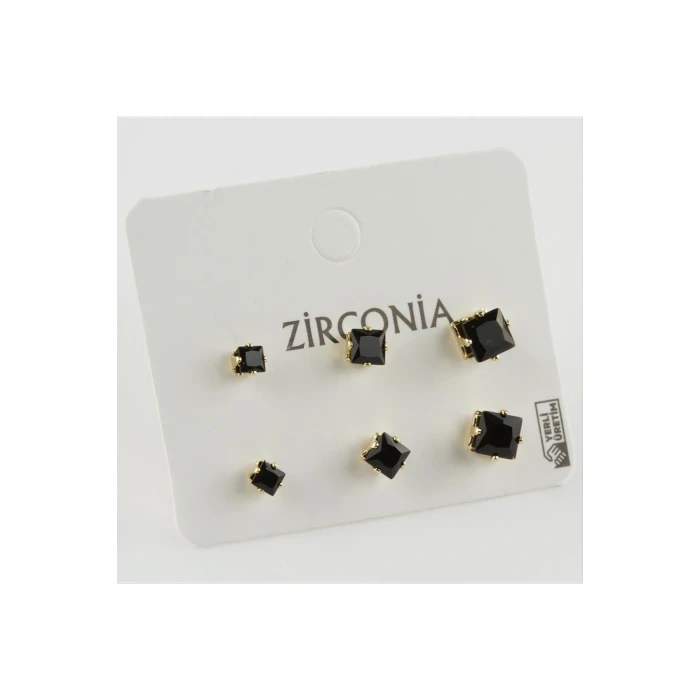 ieg™ 6lı Zirkon Tek Taşlı Küpe