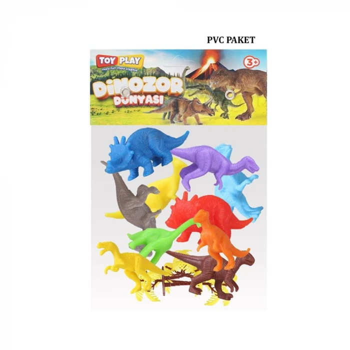 ieg™ 683 Toy Play 12 Parça Renkli Mini Dinozor Figür Seti 4-6 cm