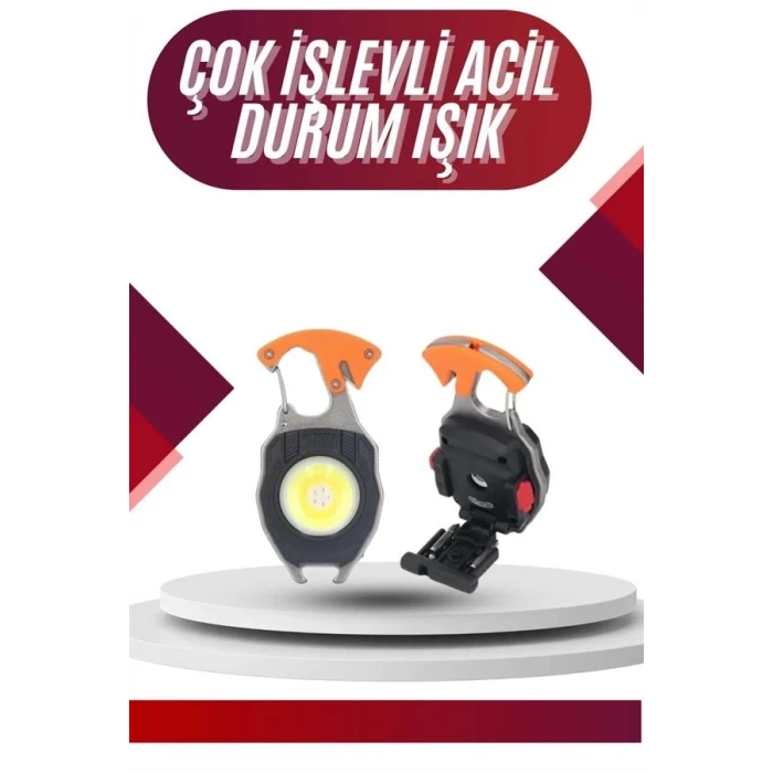 ieg™ 7 Modlu Mini Led Lamba Anahtarlık USB Şarjlı Kamp İçin Taşınabilir