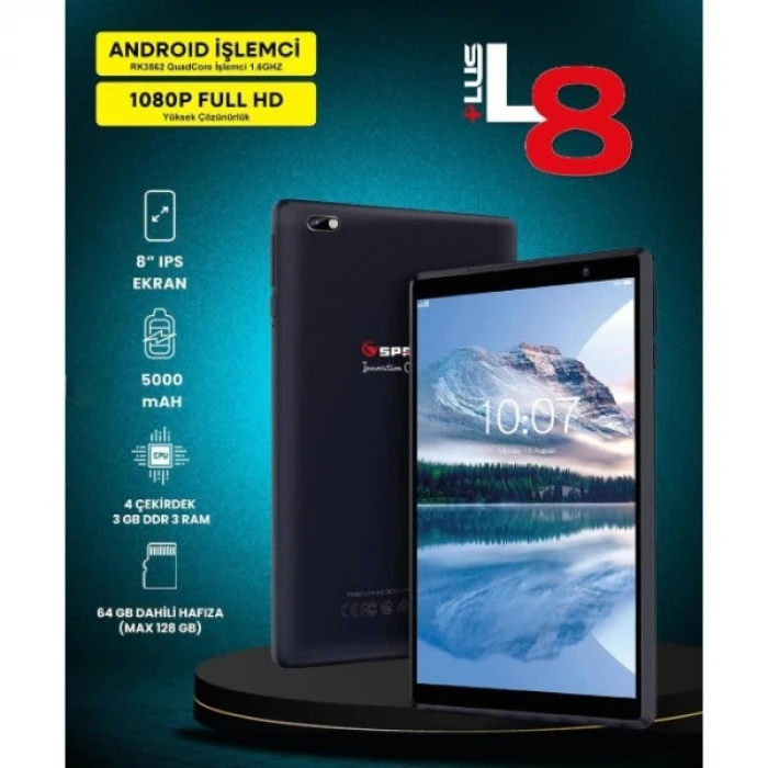 ieg™ 8" IPS Ekran 4 Çekirdek 3GB/64GB Tablet Pc