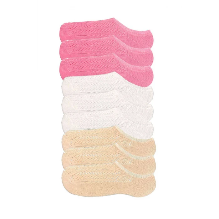 ieg™ 9 Adet Kadın Sneaker Dantelli File Pamuklu Yumuşak Çorap