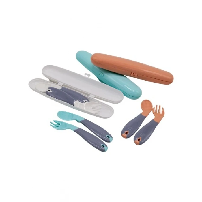 ieg™  Açılı Mama Kaşık Çatal Takımı 703 Gri